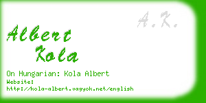 albert kola business card